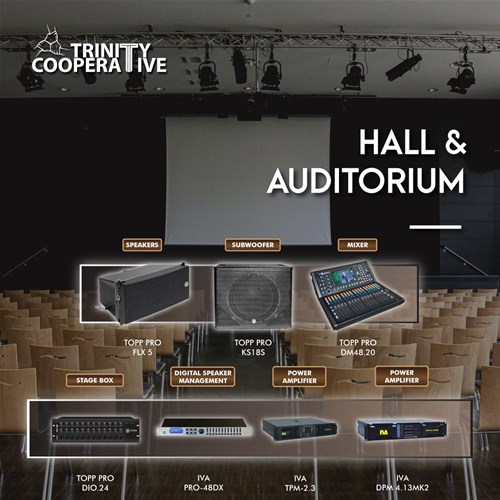 loud-clear-pa-sound-system-for-hall-auditorium-in-office-and-corporate-topp-pro-flx-5-ks18s-dm4820-dio24-iva-dpm-413mk2-tpm-23-pro-48dx